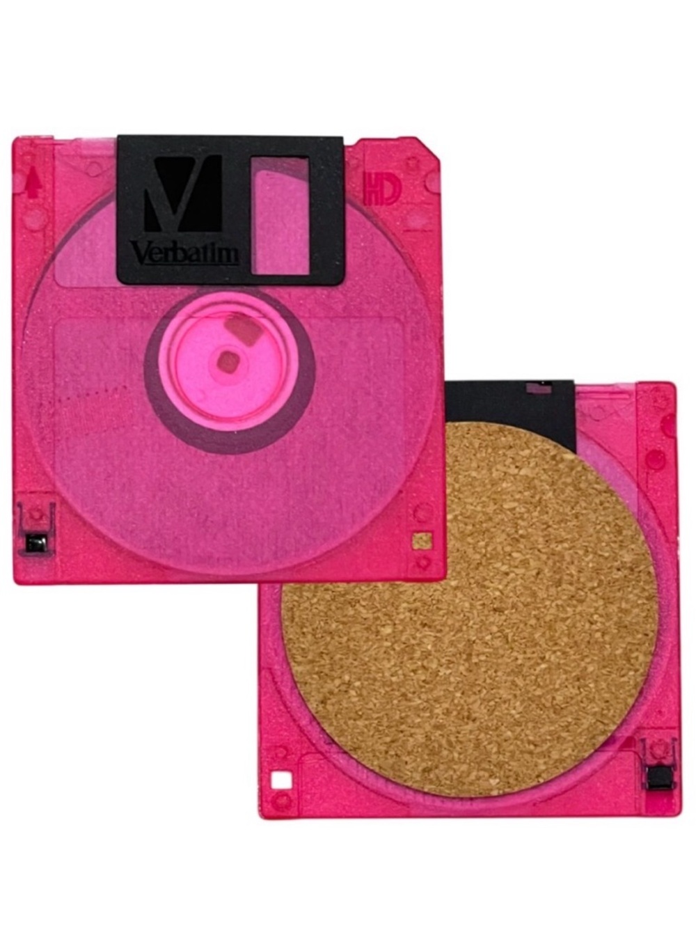 Verbatim Authentic IBM 3.5 Pink Diskette Upcycled Coaster (Multiple Available)